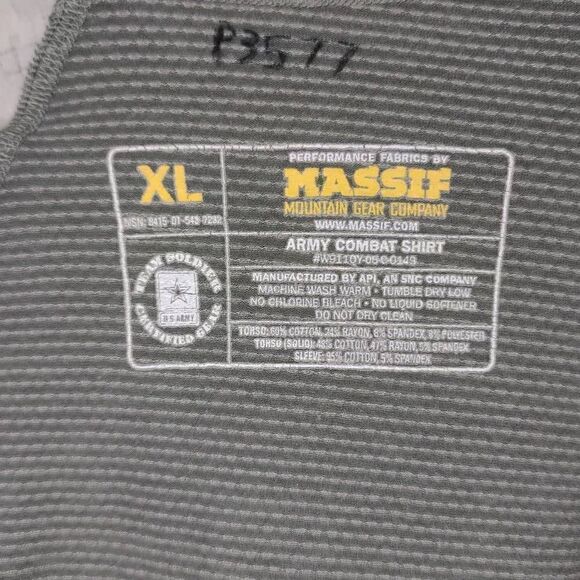 Massif Men’s Camo Flame Resistant Long Sleeve Army Combat Shirt Green XL - Picture 15 of 15